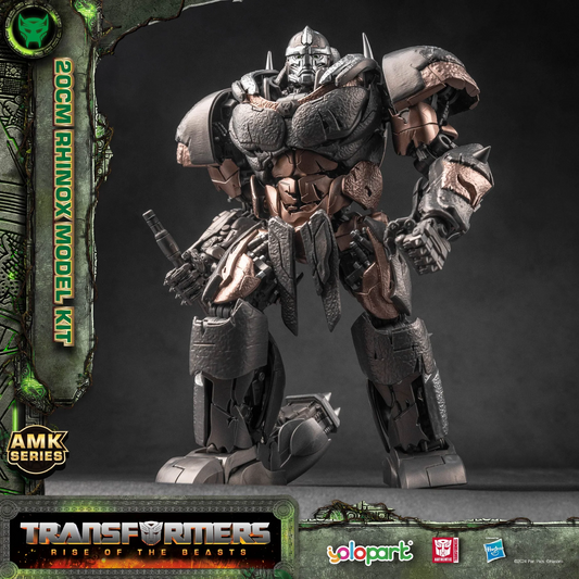 [In Stock] Yolopark Transformers Rise of the Beasts AMK Series 20cm Rhinox Pre-assembled Model Kit with Optimus Prime’s weapons