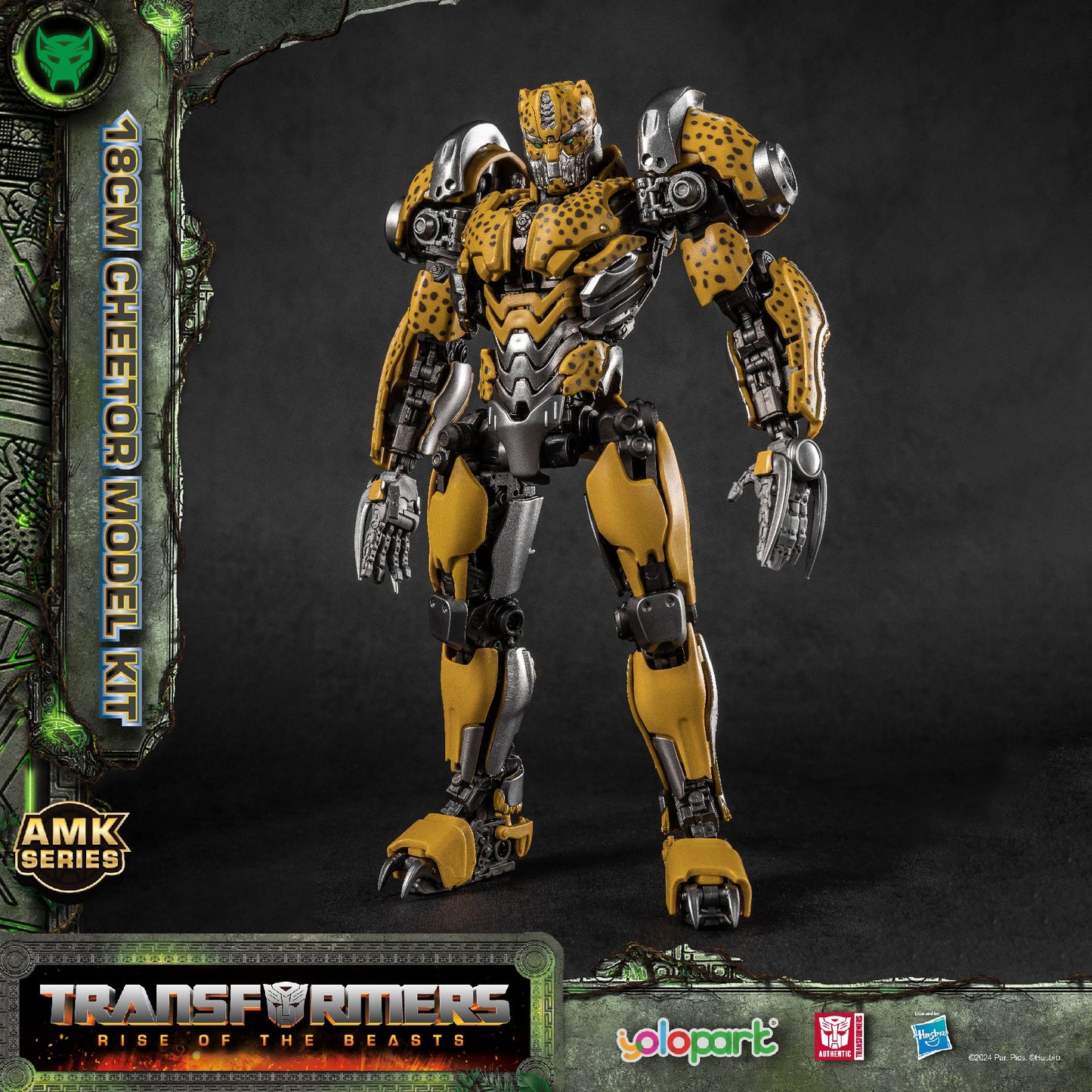 [In Stock] Yolopark Transformers Rise of the Beasts AMK Series 18cm Cheetor Pre-assembled Model Kit with Bumblebee’s weapons