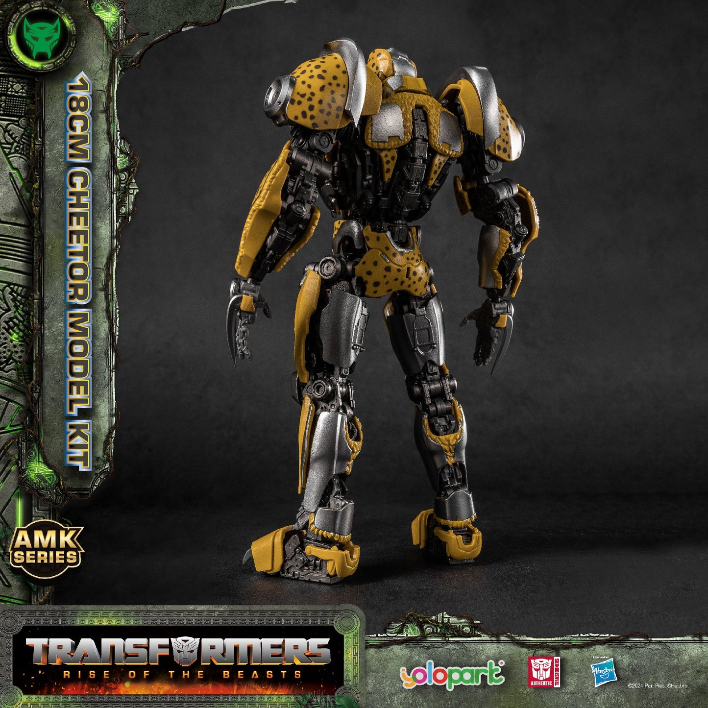 [In Stock] Yolopark Transformers Rise of the Beasts AMK Series 18cm Cheetor Pre-assembled Model Kit with Bumblebee’s weapons